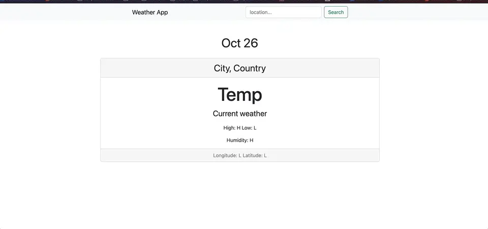 Screen recording of the weather app searching for a city